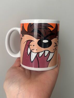 Vintage 1998 Warner Bros. Taz Orange Ceramic Coffee Mug